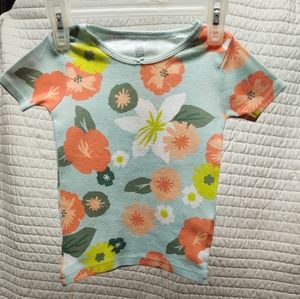 Girls 3t short sleeve shirt with flower pattern.